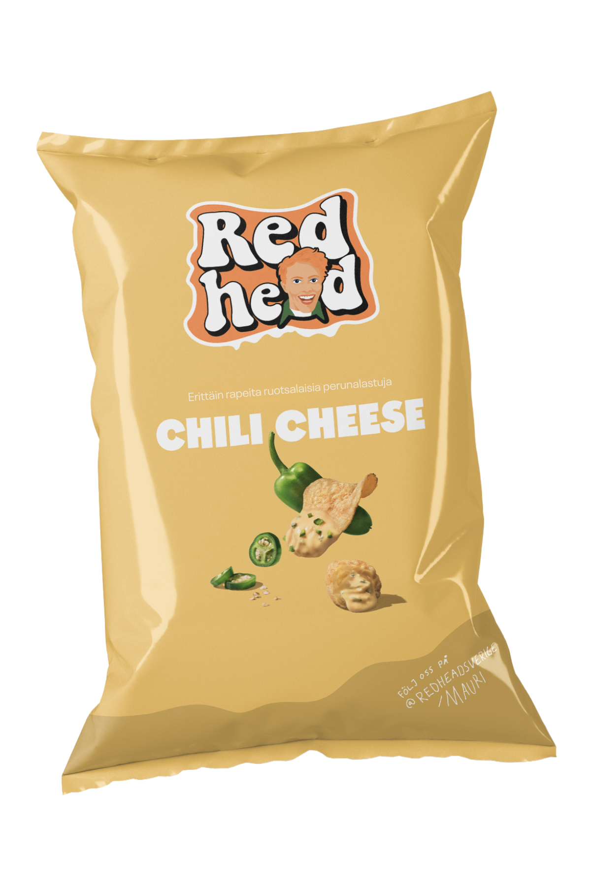 Redhead Chili Cheese 150g FINSK FÖRPACKNING – hel pall (384 påsar)