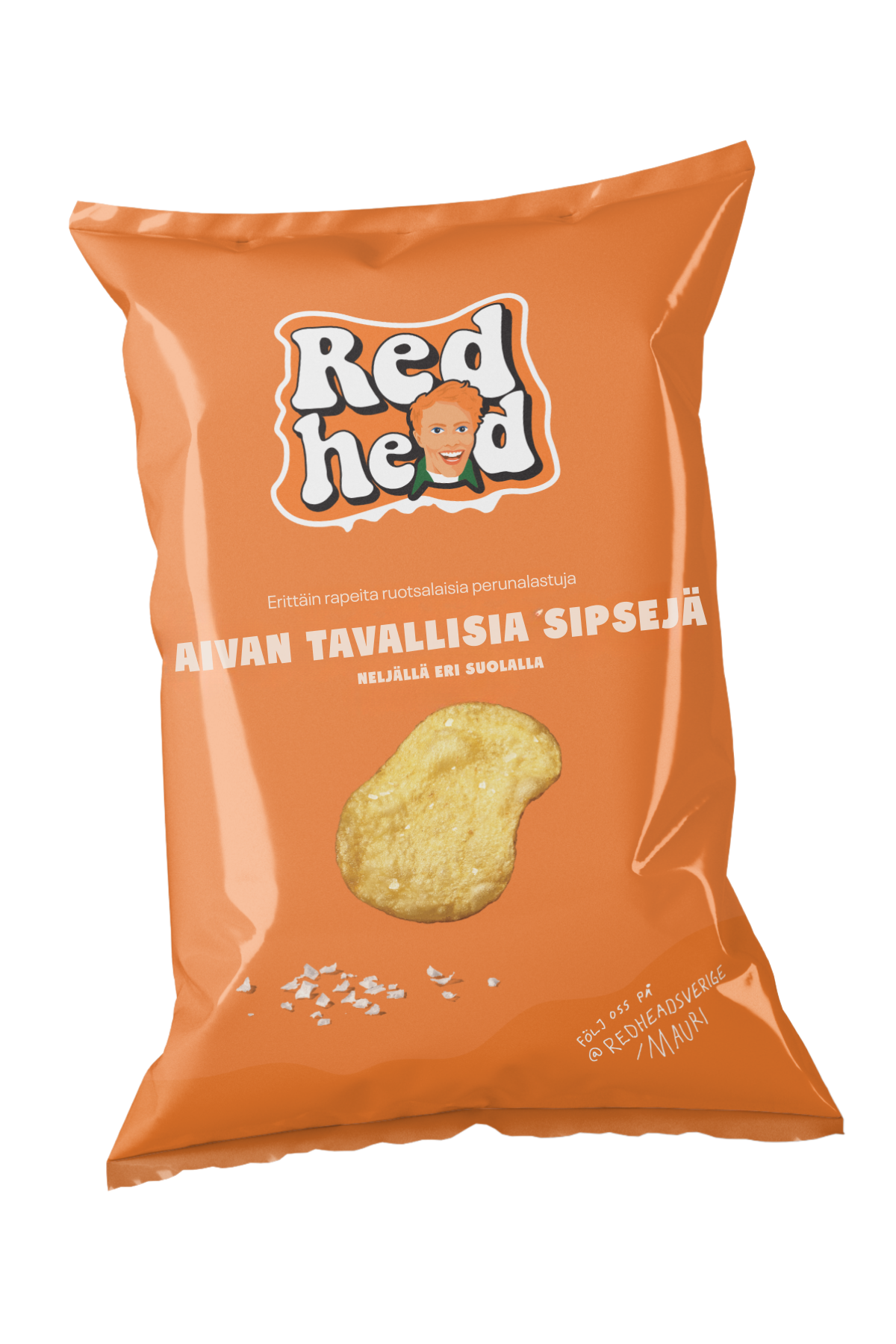 Redhead Helt Vanligt Chip 150g FINSK FÖRPACKNING – hel pall (384 påsar)